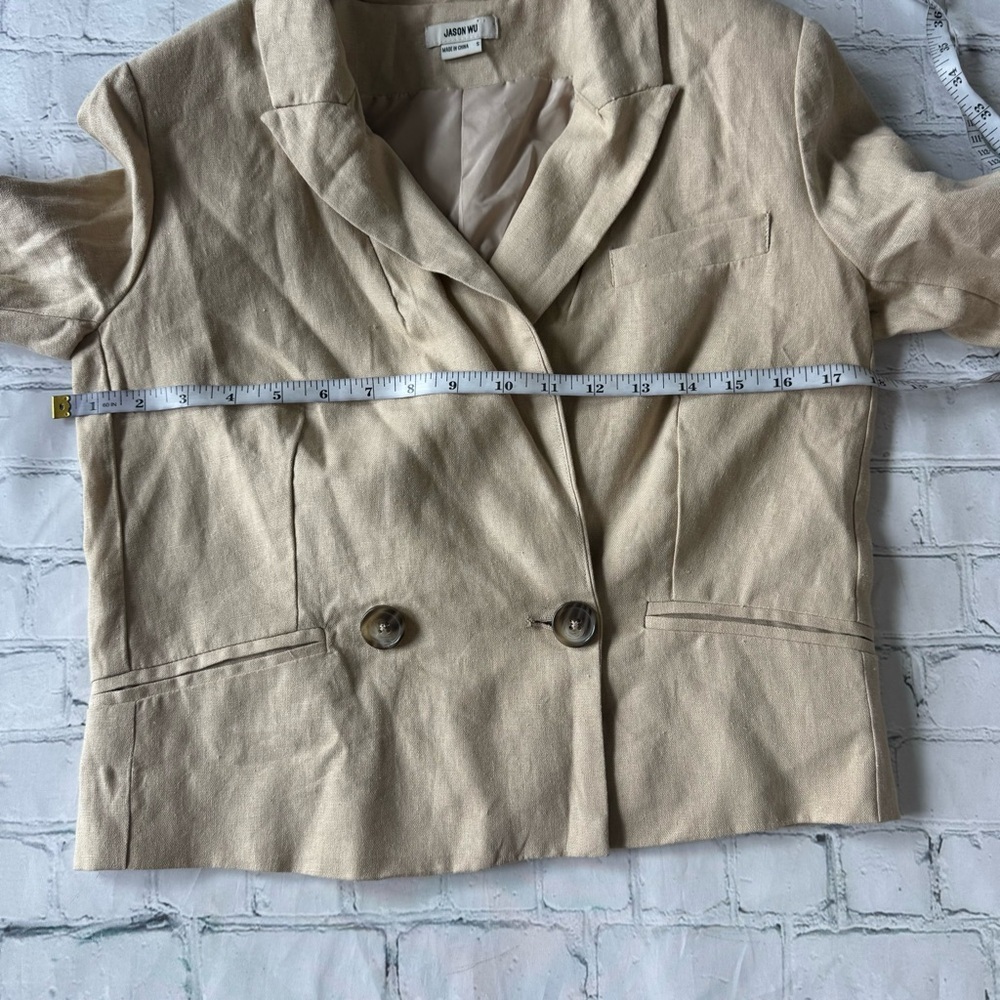 Jason Wu Linen Blend Blazer Camel Color Fully Lin… - image 8